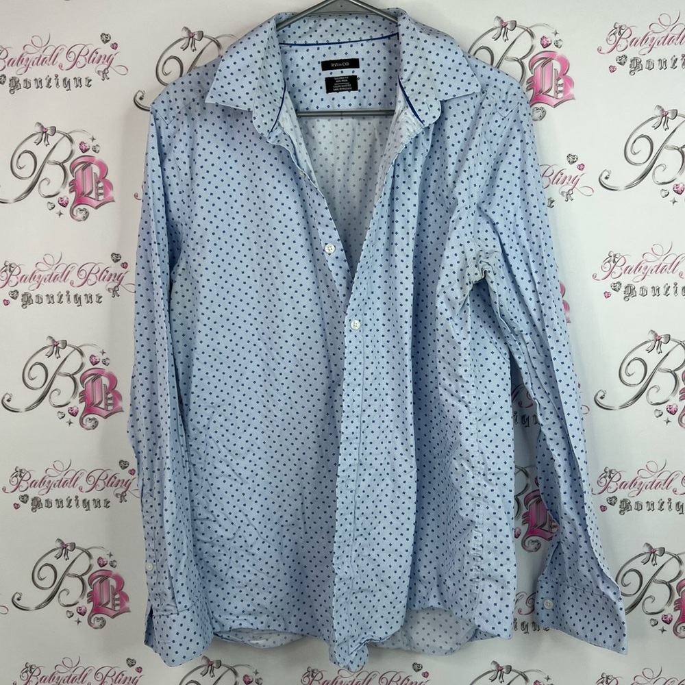 RW&CO. Button down collared floral dotted Light Blue Polka Dot Casual Shirt